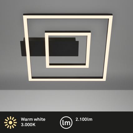 Briloner - LED Stropní svítidlo FRAME LED/22W/230V 3000K 30x32 cm černá