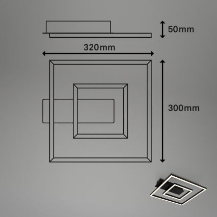 Briloner - LED Stropní svítidlo FRAME LED/22W/230V 3000K 30x32 cm černá
