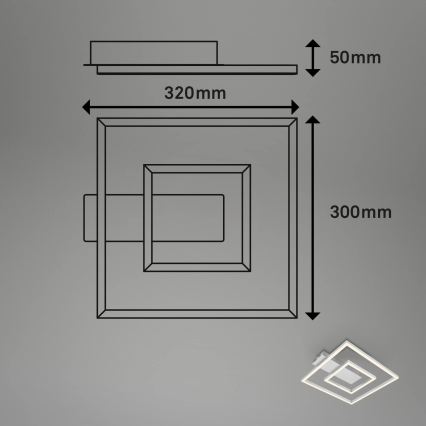 Briloner - LED Stropní svítidlo FRAME LED/22W/230V 3000K 30x32 cm matný chrom