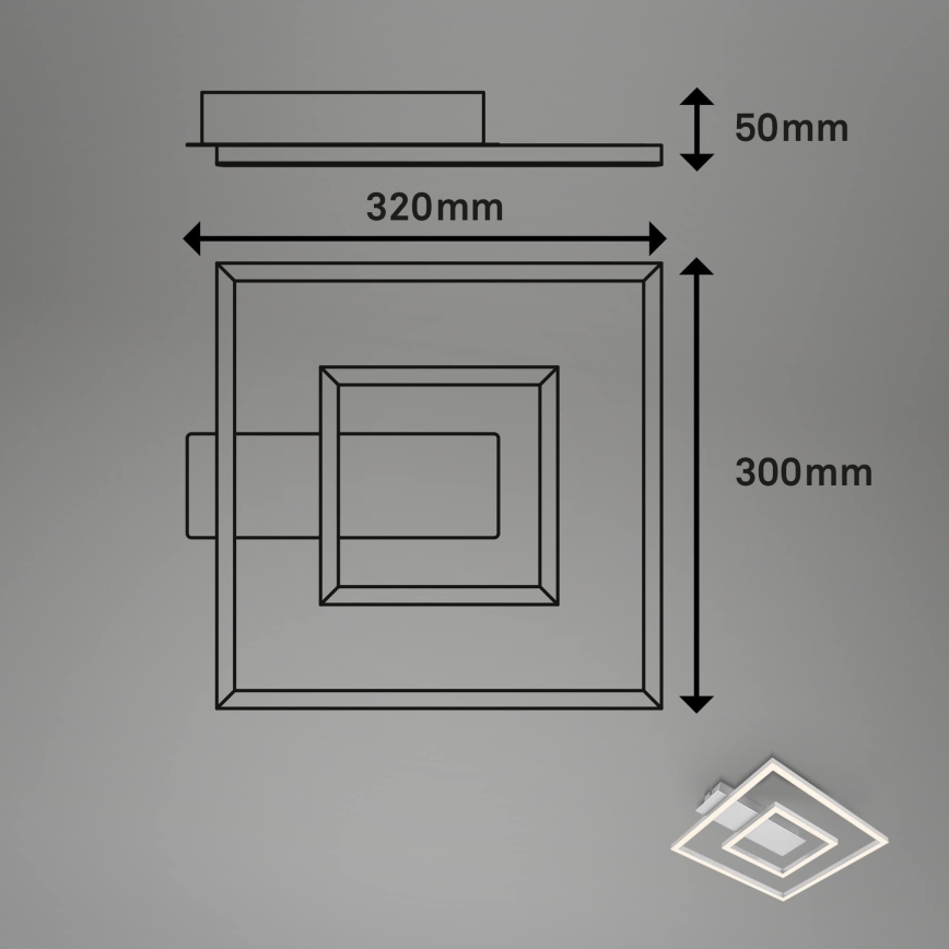 Briloner - LED Stropní svítidlo FRAME LED/22W/230V 3000K 30x32 cm matný chrom