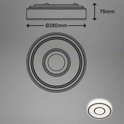 Briloner - LED Stropní svítidlo SIRKEL LED/12W/230V černá