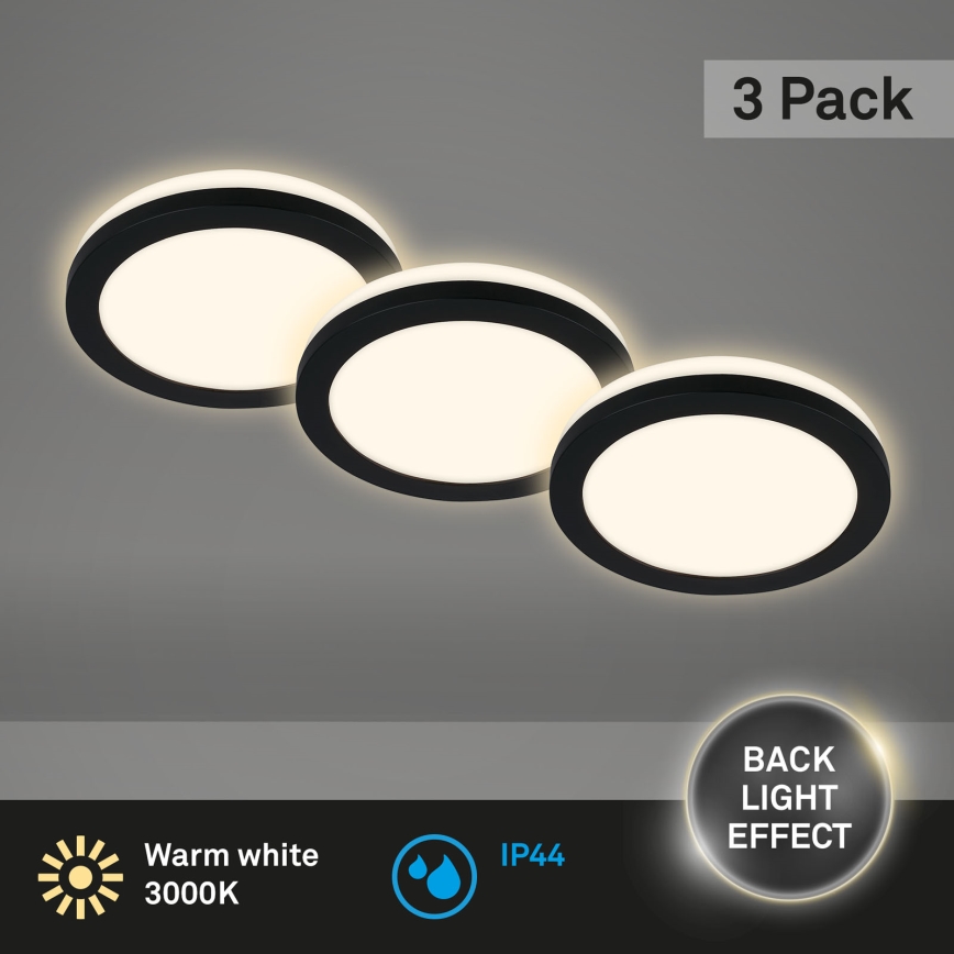 Briloner - SADA 3x LED Koupelnové podhledové svítidlo LED/3W/230V IP44