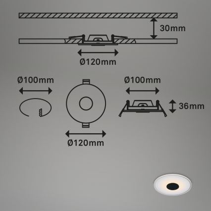 Briloner - SADA 3x LED Koupelnové podhledové svítidlo LED/6W/230V IP44 černá