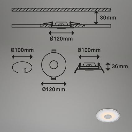 Briloner - SADA 3x LED Koupelnové podhledové svítidlo LED/6W/230V IP44 chrom