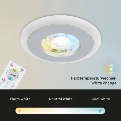 Briloner - SADA 3x LED RGBW Stmívatelné koupelnové podhledové svítidlo LED/5W/230V 3000-6500K IP44 + dálkové ovládání