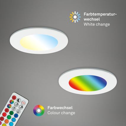Briloner - SADA 3x RGBW LED Stmívatelné koupelnové podhledové svítidlo LED/4,8W/230V 3000-6500K IP65 + dálkové ovládání