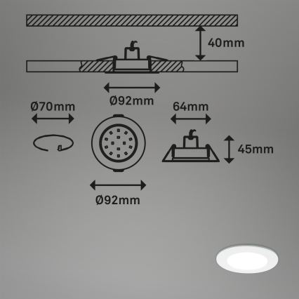 Briloner - SADA 3x RGBW LED Stmívatelné koupelnové podhledové svítidlo LED/4,8W/230V 3000-6500K IP65 + dálkové ovládání