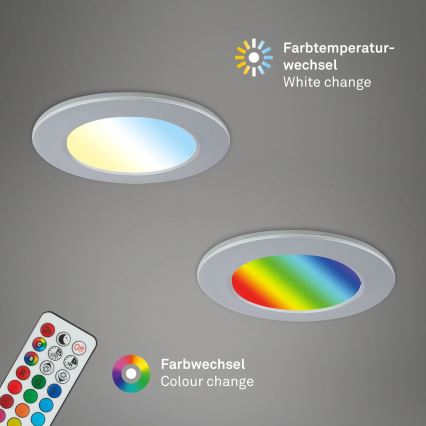 Briloner - SADA 3x LED RGBW Stmívatelné koupelnové podhledové svítidlo LED/4,8W/230V 3000-6500K IP65 + dálkové ovládání