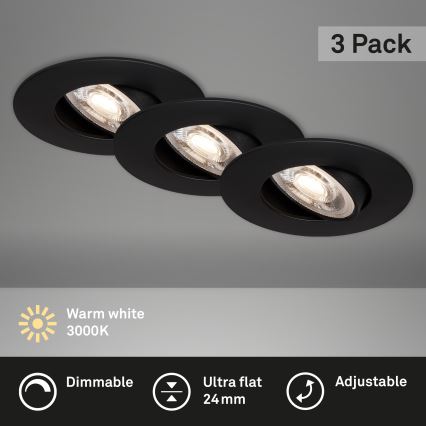 Briloner - SADA 3x LED Stmívatelné koupelnové svítidlo LED/4,9W/230V IP23