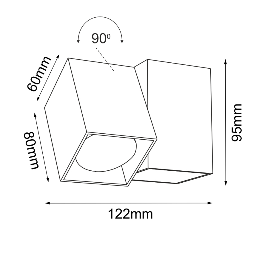 Brosline - Nástěnné bodové svítidlo 1xGU10/10W/230V černá