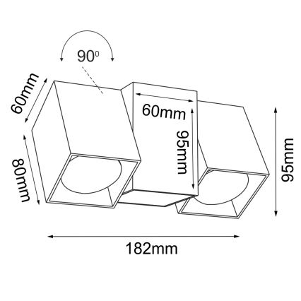 Brosline - Nástěnné bodové svítidlo 2xGU10/10W/230V černá