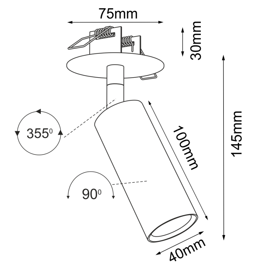 Brosline - Podhledové bodové svítidlo 1xGU10/4W/230V černá