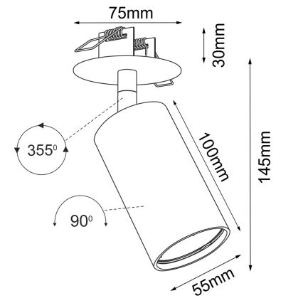 Brosline - Podhledové bodové svítidlo 1xGU10/10W/230V černá