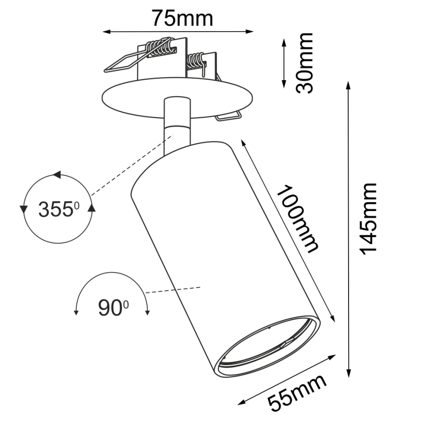 Brosline - Podhledové bodové svítidlo 1xGU10/10W/230V bílá