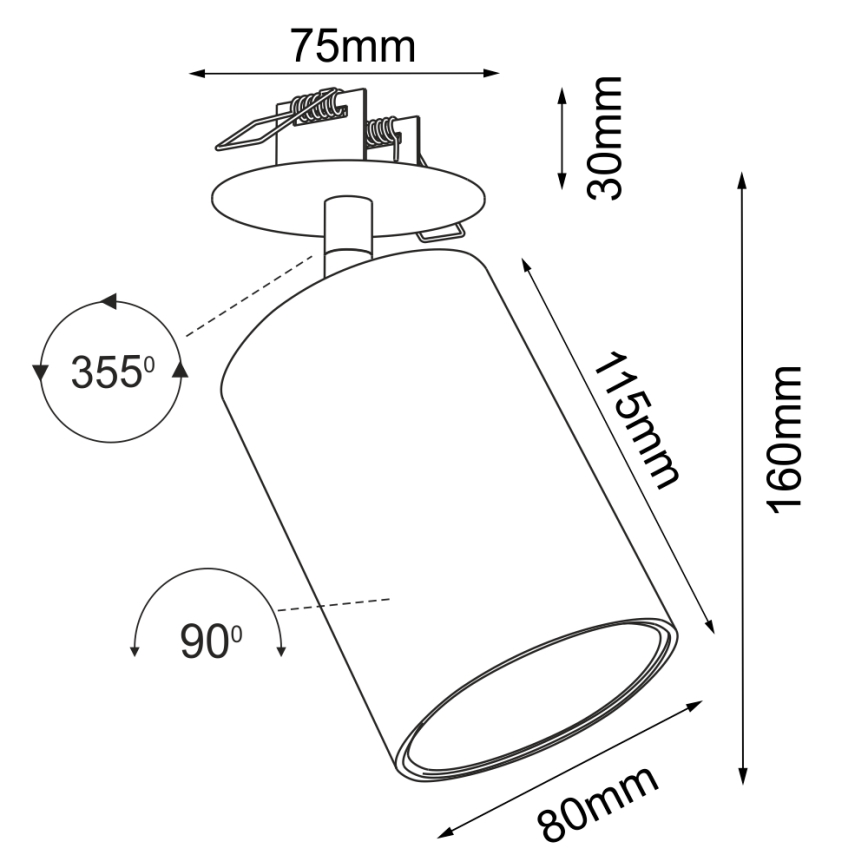 Brosline - Podhledové bodové svítidlo 1xGU10/10W/230V bílá