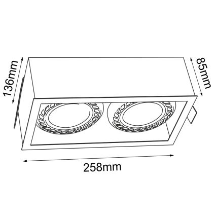 Brosline - Podhledové svítidlo 2xGU10/18W/230V černá