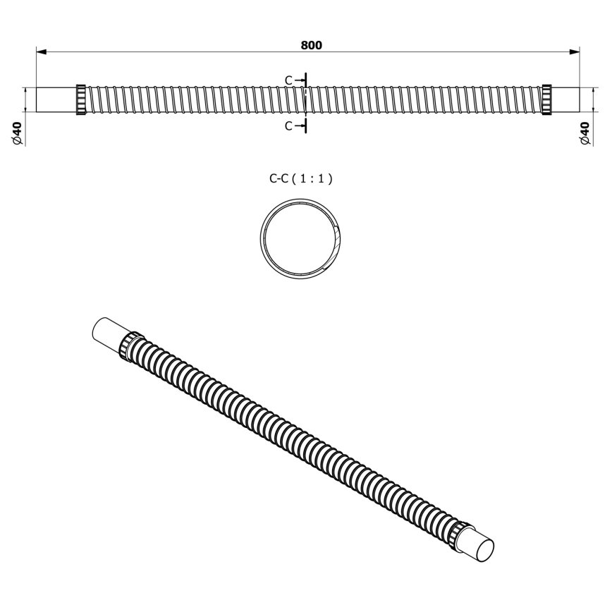 Bruckner - Flexi propojovací trubka 80 cm bílá