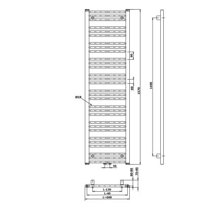 Bruckner - Koupelnový radiátor ALBRECHT 765W/230V 60x157 cm matná černá