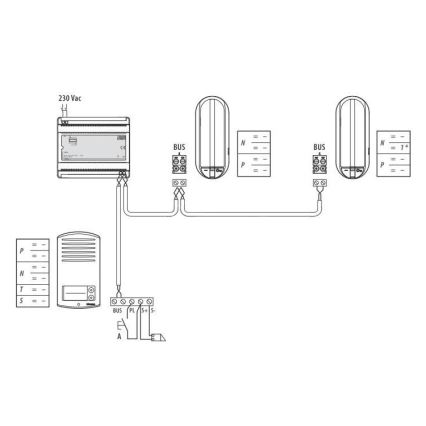 Bticino 366821 - Domovní zvonek pro 2 byty + vstupní panel LINEA 2000 IP54