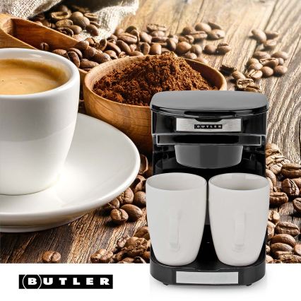 Butler - Kávovar na dva hrnky 450W/230V černá
