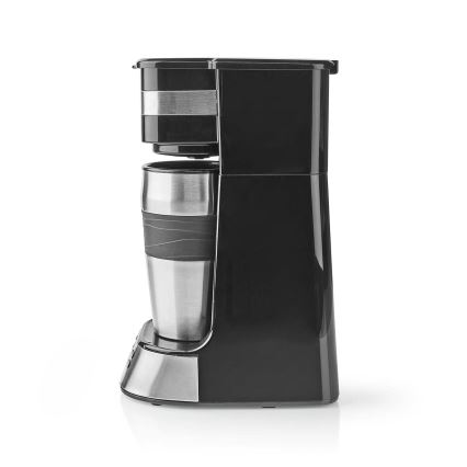 Butler - Kávovar na jeden hrnek 0,4 l s časovačem a cestovním hrnkem 750W/230V nerez/černá