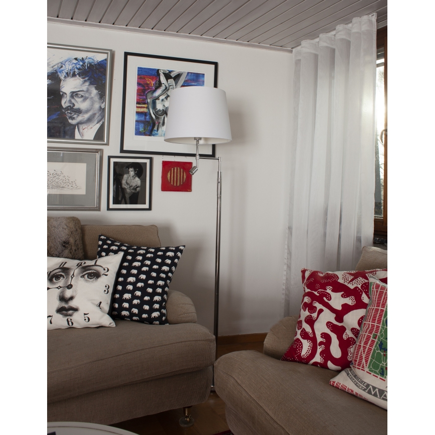 ByRydens - LED Stojací lampa ORLANDO 1xE27/5W/230V + LED/3W bílá/lesklý chrom pr. 36 cm