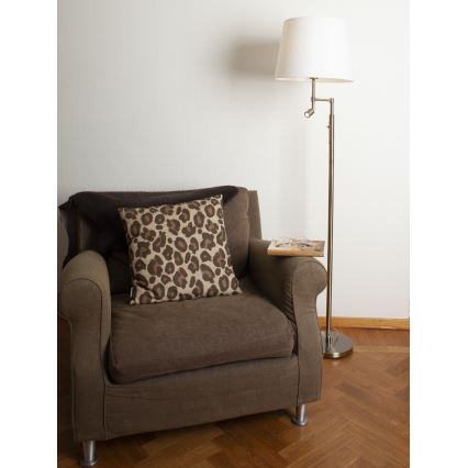 ByRydens - LED Stojací lampa ORLANDO 1xE27/5W/230V + LED/3W bílá/bronz pr. 36 cm