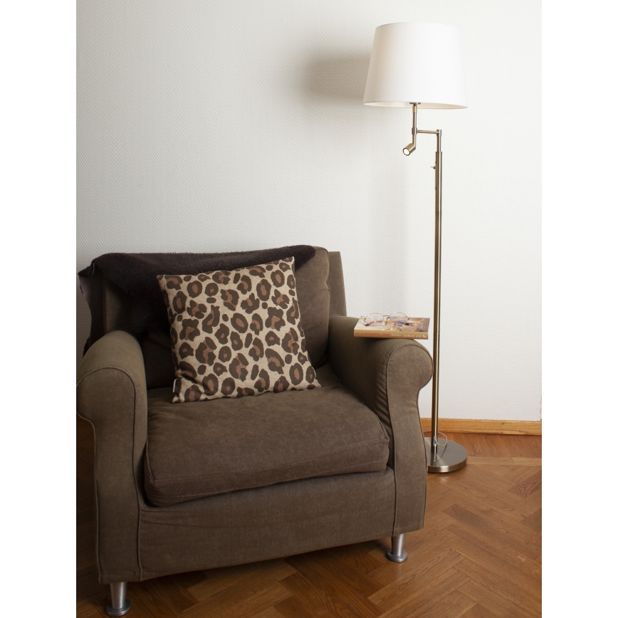 ByRydens - LED Stojací lampa ORLANDO 1xE27/5W/230V + LED/3W bílá/bronz pr. 36 cm