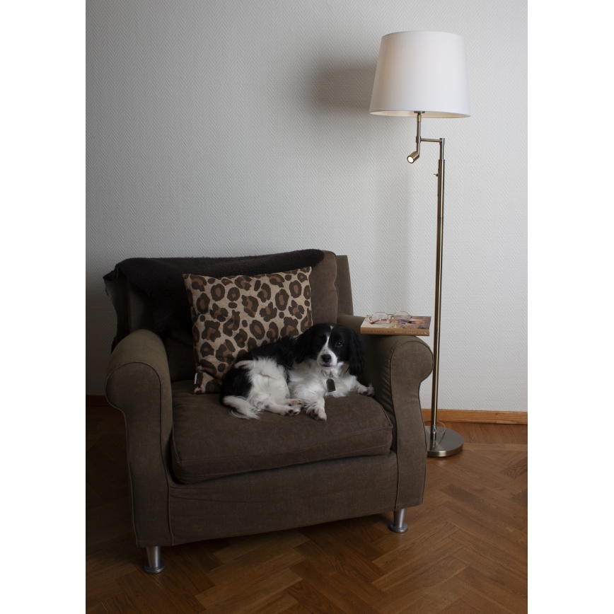 ByRydens - LED Stojací lampa ORLANDO 1xE27/5W/230V + LED/3W bílá/bronz pr. 36 cm