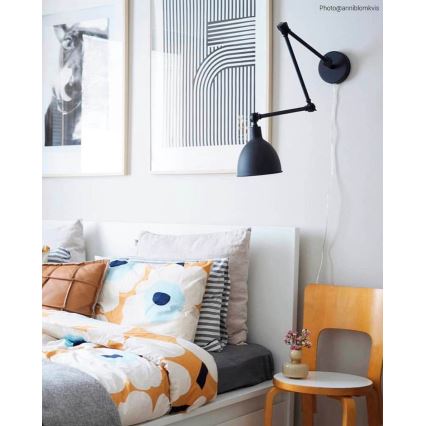 ByRydens - Stmívatelná nástěnná lampa BAZAR 1xE27/5W/230V černá