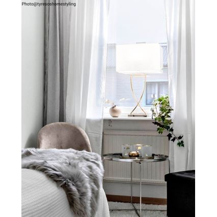 ByRydens - Stolní lampa OMEGA 1xE27/5W/230V bílá/mosaz