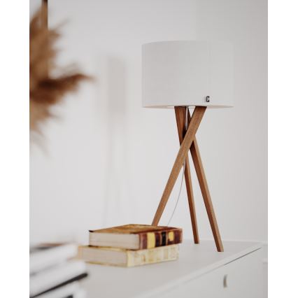 ByRydens - Stolní lampa VEGA 1xE27/8W/230V bílá/dub
