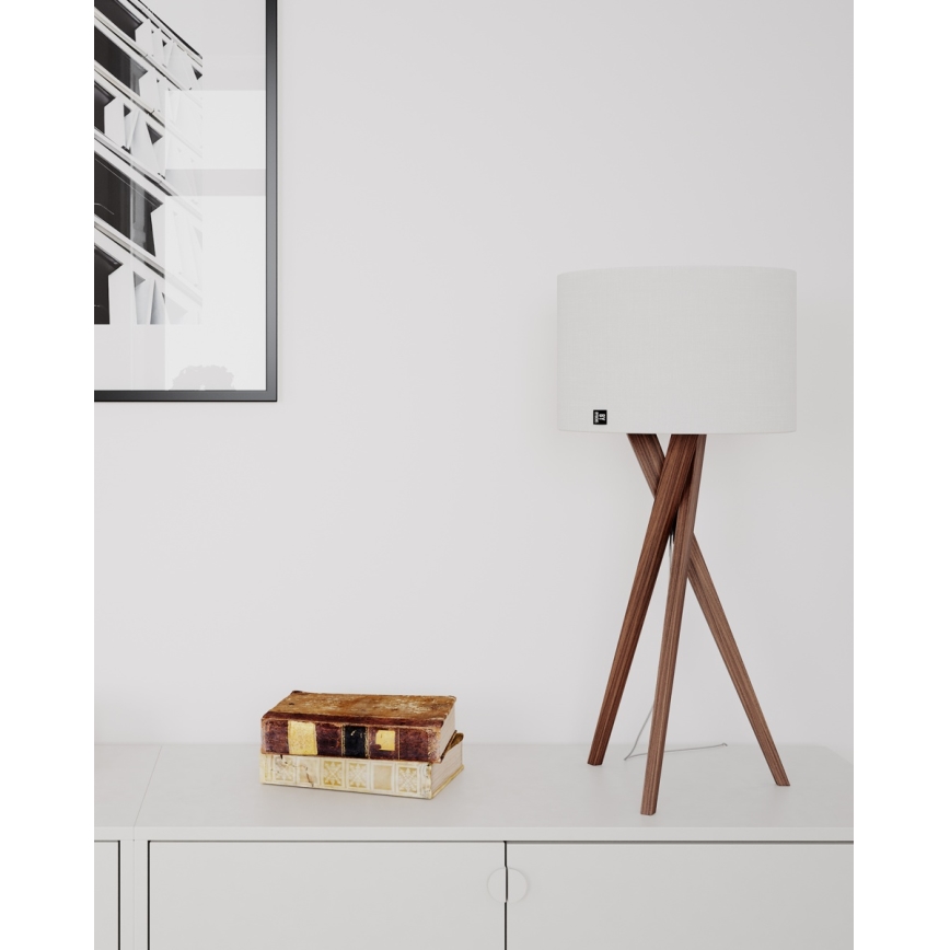 ByRydens - Stolní lampa VEGA 1xE27/8W/230V bílá/ořech