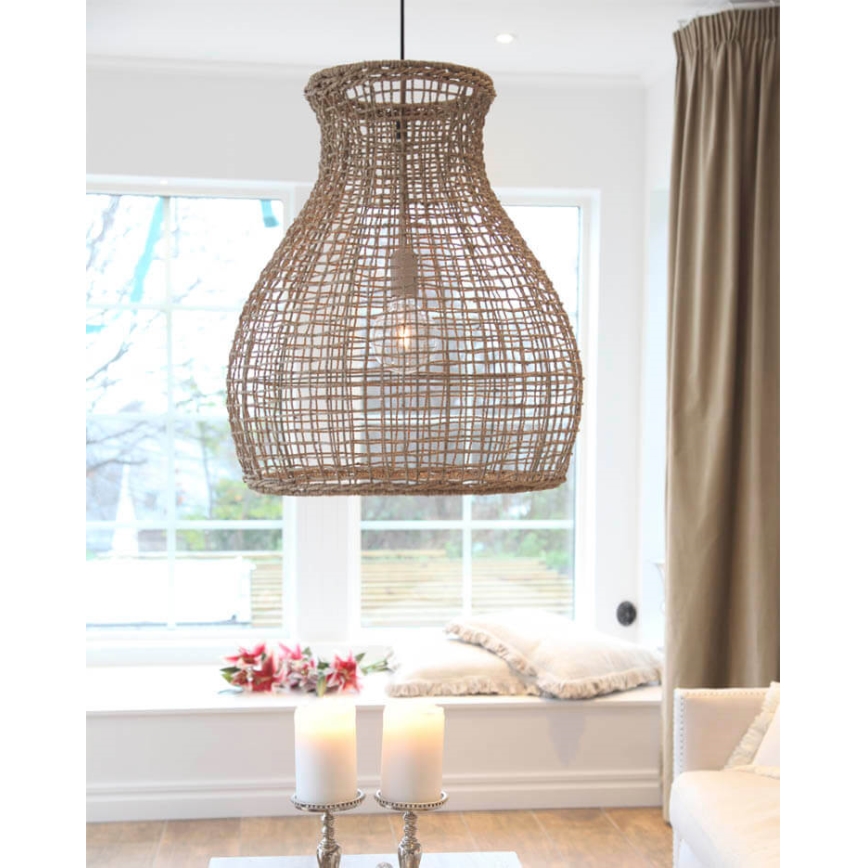ByRydens - Lustr na lanku SEAGRASS 1xE27/8W/230V béžová pr. 49 cm