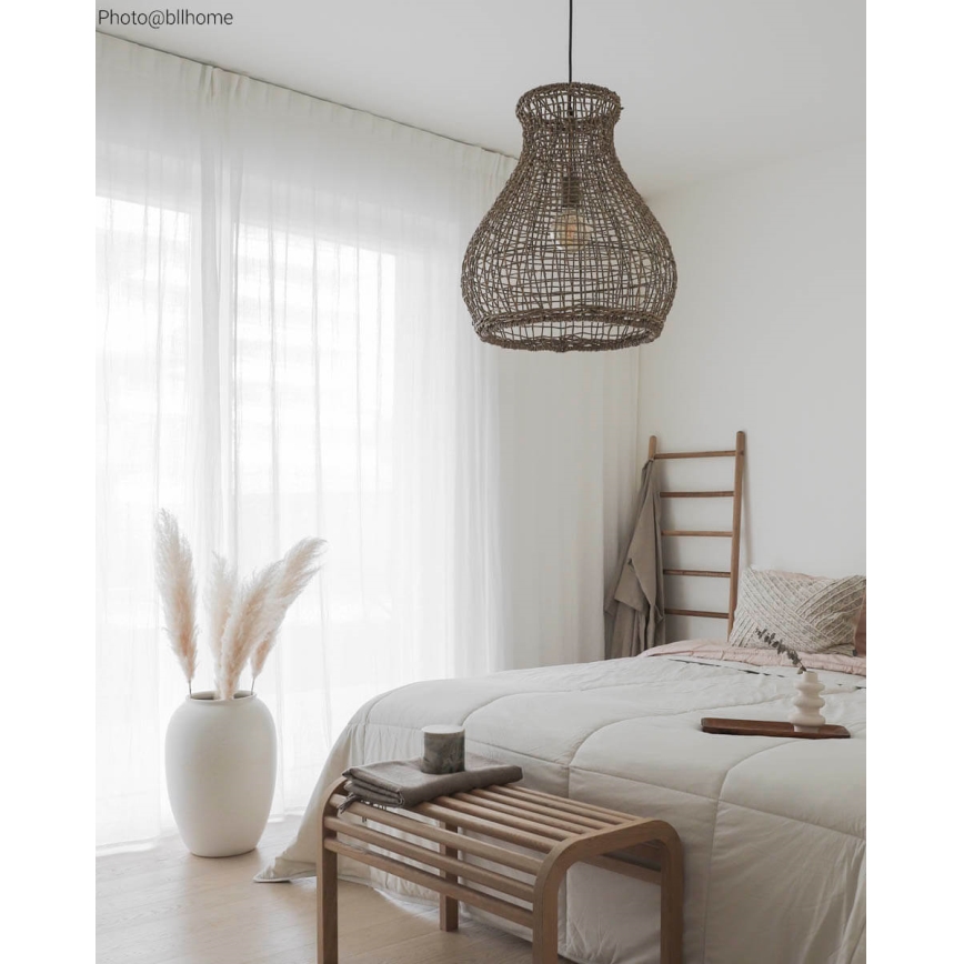 ByRydens - Lustr na lanku SEAGRASS 1xE27/8W/230V béžová pr. 49 cm