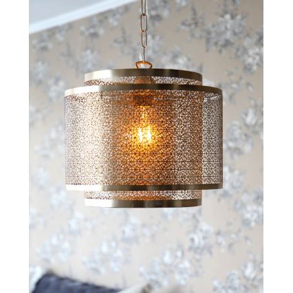 ByRydens - Lustr na řetězu HERMINE 1xE27/5W/230V mosaz pr. 34 cm