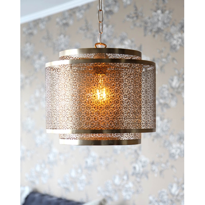 ByRydens - Lustr na řetězu HERMINE 1xE27/5W/230V mosaz pr. 34 cm