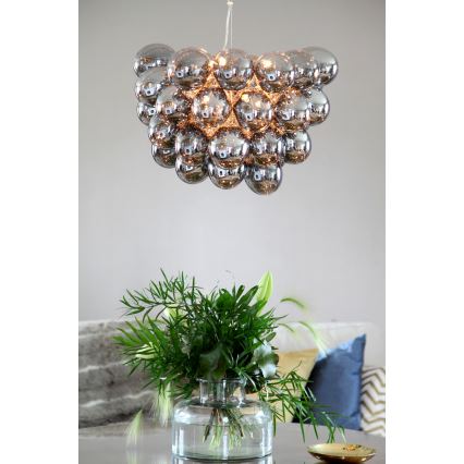 ByRydens - Lustr na lanku GROSS 8xG9/4W/230V kouřová/černá pr. 50 cm