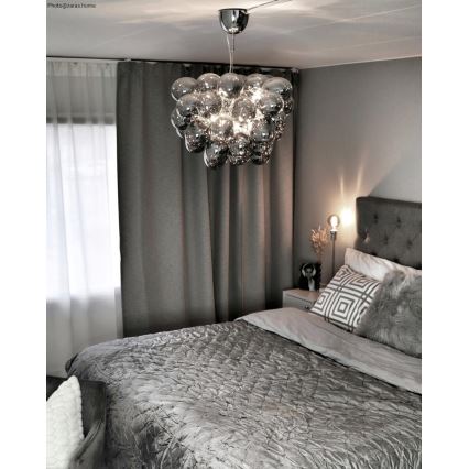 ByRydens - Lustr na lanku GROSS 8xG9/4W/230V kouřová/černá pr. 50 cm