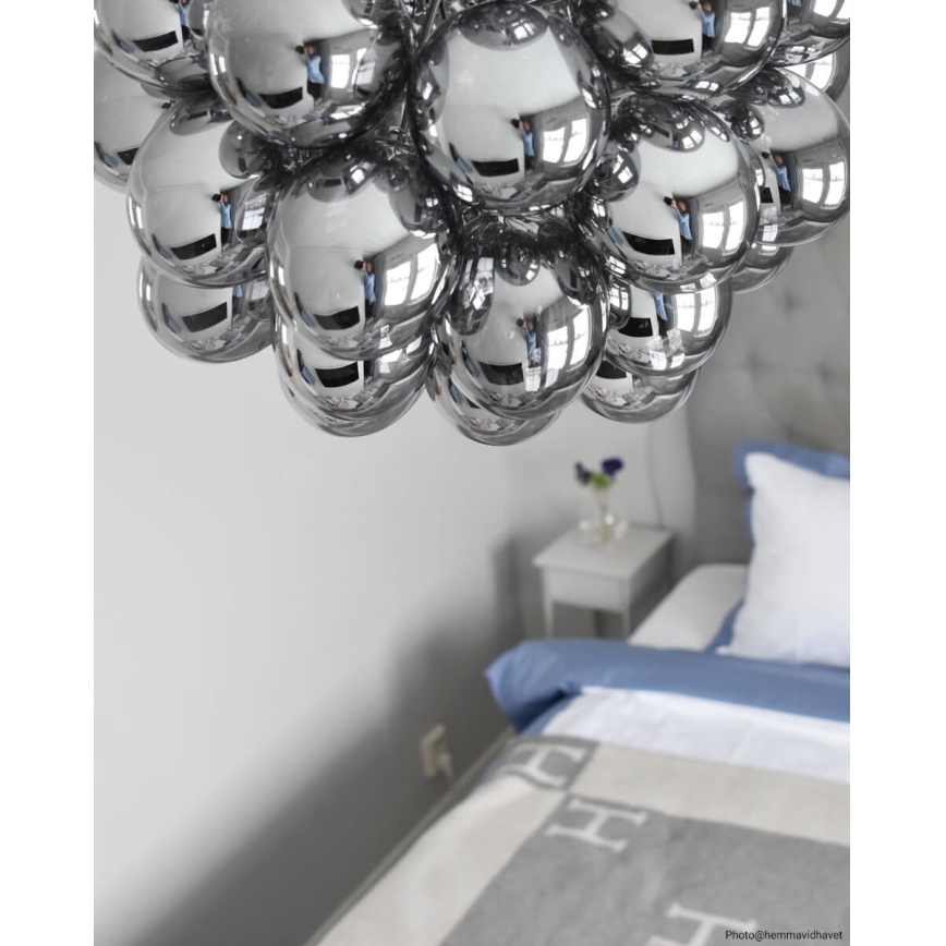 ByRydens - Lustr na lanku GROSS 8xG9/4W/230V kouřová/černá pr. 50 cm