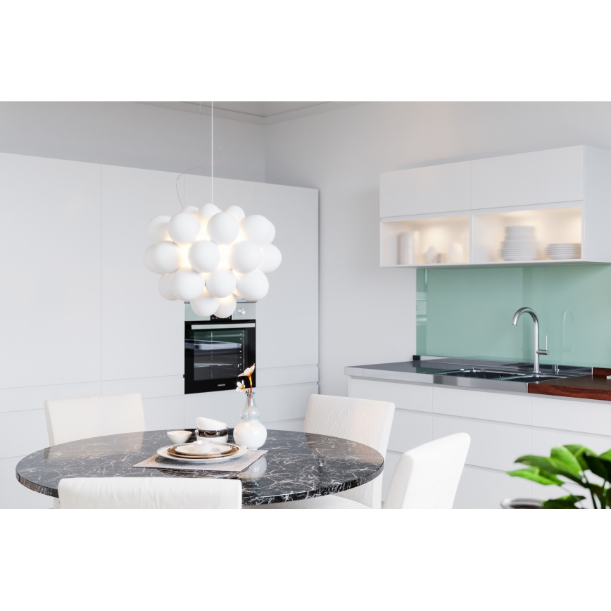 ByRydens - Lustr na lanku GROSS 8xG9/4W/230V bílá pr. 50 cm