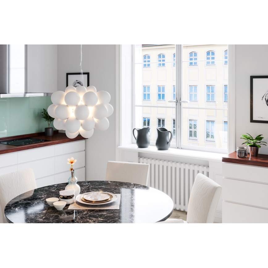 ByRydens - Lustr na lanku GROSS 8xG9/4W/230V bílá pr. 50 cm