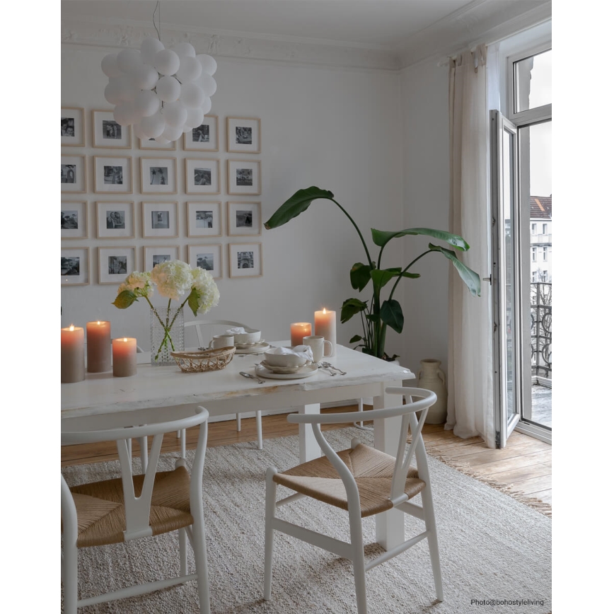ByRydens - Lustr na lanku GROSS 8xG9/4W/230V bílá pr. 50 cm