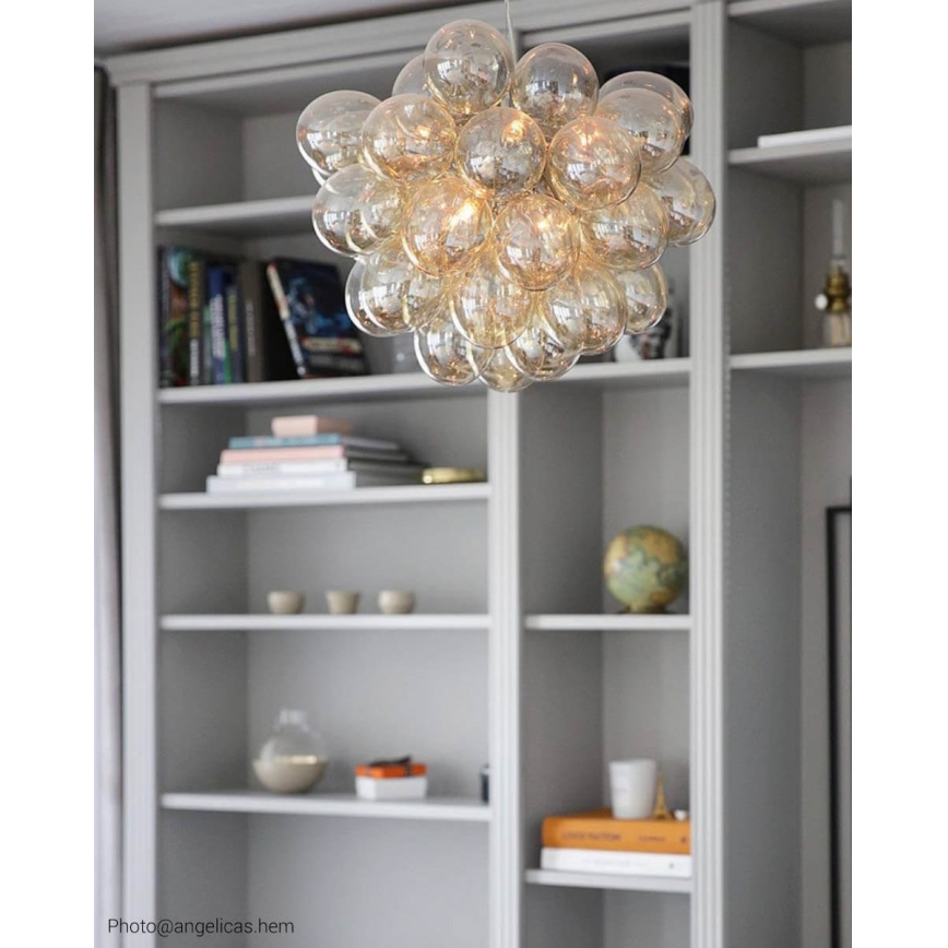 ByRydens - Lustr na lanku GROSS 8xG9/4W/230V kouřová/hnědá pr. 50 cm