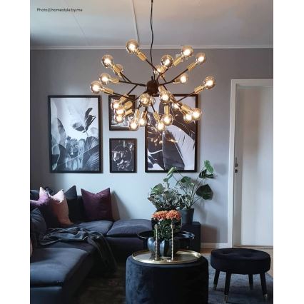 ByRydens - Lustr na lanku HEROES 24xE27/5W/230V černá pr. 80 cm
