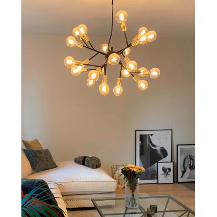 ByRydens - Lustr na lanku HEROES 24xE27/5W/230V černá pr. 80 cm