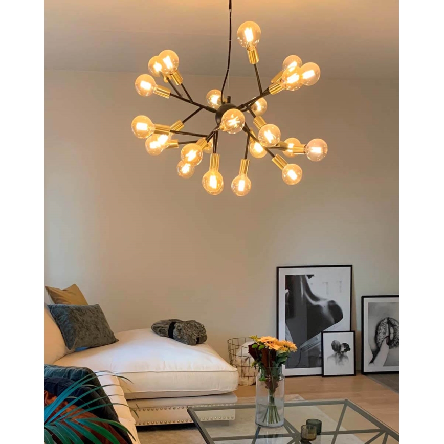 ByRydens - Lustr na lanku HEROES 24xE27/5W/230V černá pr. 80 cm