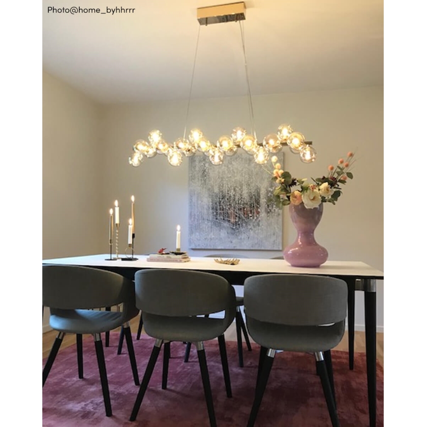 ByRydens - Lustr na lanku SPLENDOR 25xG9/5W/230V kouřová/hnědá