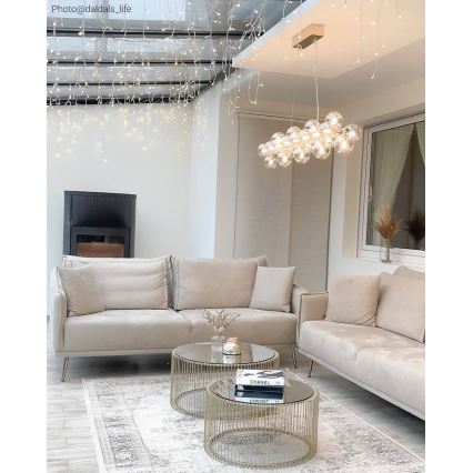 ByRydens - Lustr na lanku SPLENDOR 25xG9/5W/230V kouřová/hnědá