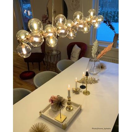 ByRydens - Lustr na lanku SPLENDOR 25xG9/5W/230V kouřová/hnědá